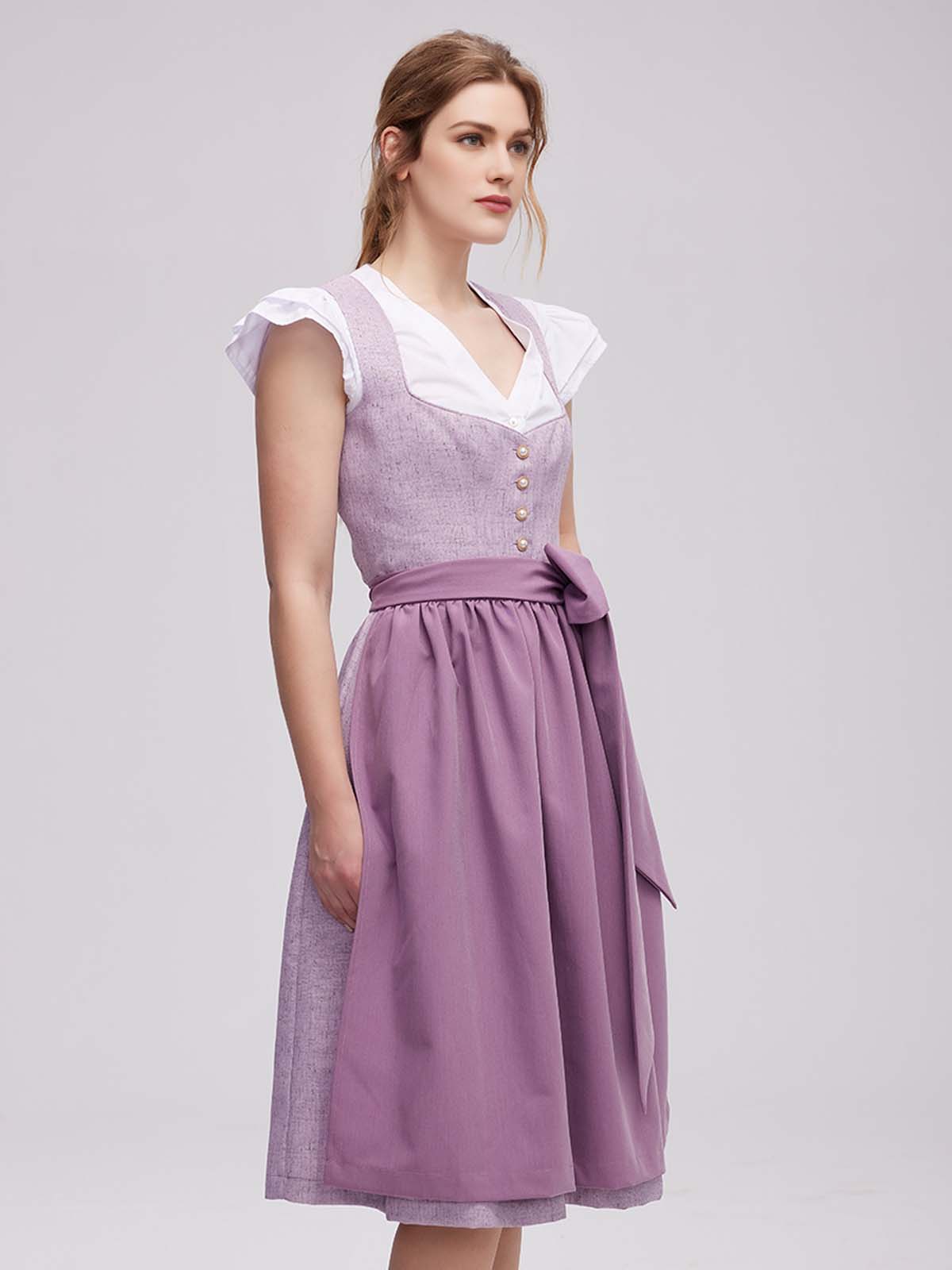 Dirndl mit 70 cm Rocklänge in Lila