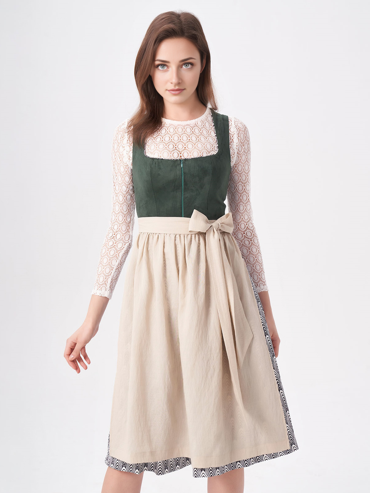 Dirndl midi grün in eleganter Ausführung